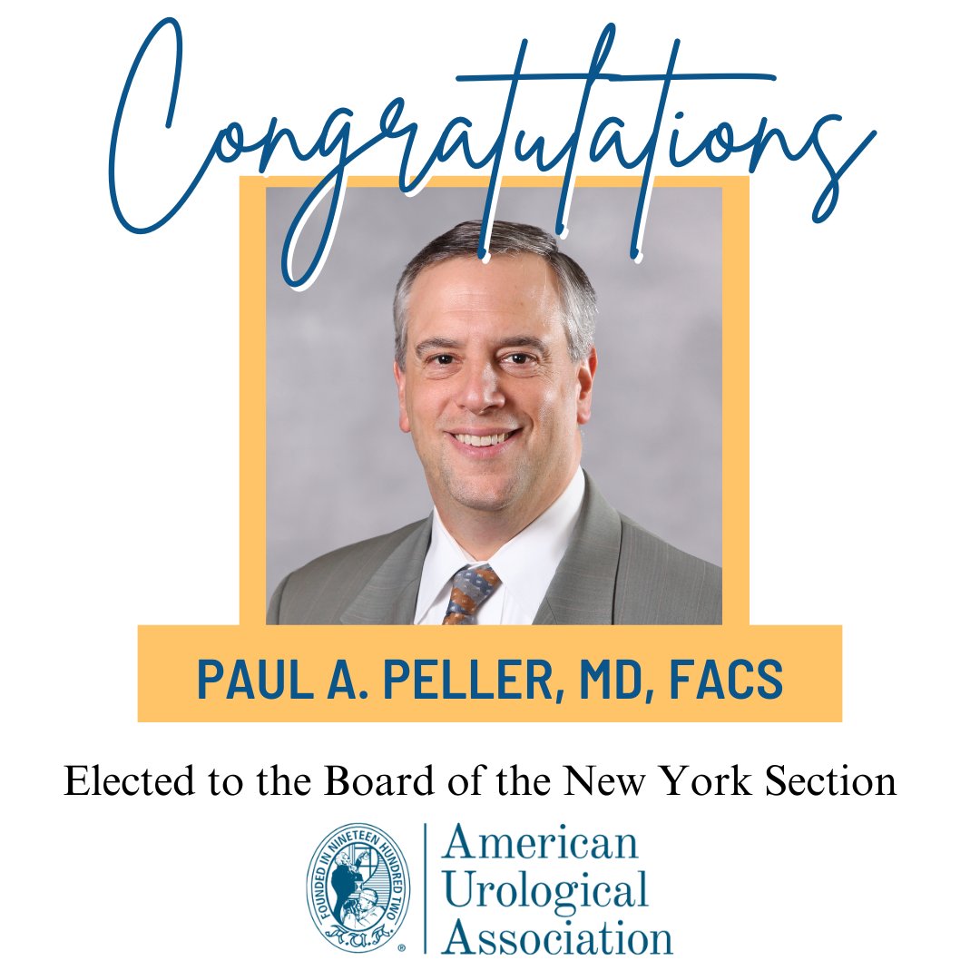 We are proud to share that Dr. Peller is being elected to the board of the New York Section – a well-deserved recognition for his contributions to the field! 
#aucofny #aua