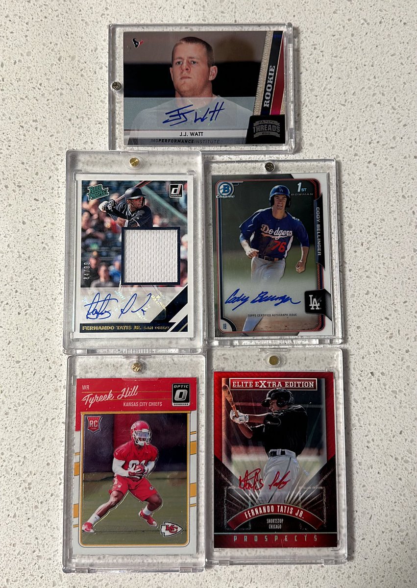 All for sale!
Watt $40
Bellinger: $40
Tatis: $50, $75
Hill: $15 
<a href="/cardboardbst/">Cardboard Buy/Sell/Trade</a> <a href="/TheHobby247/">The Hobby 24/7</a> <a href="/LAcarddude/">LA Card Dude</a> <a href="/ISOlacd/">ISOlacd</a>