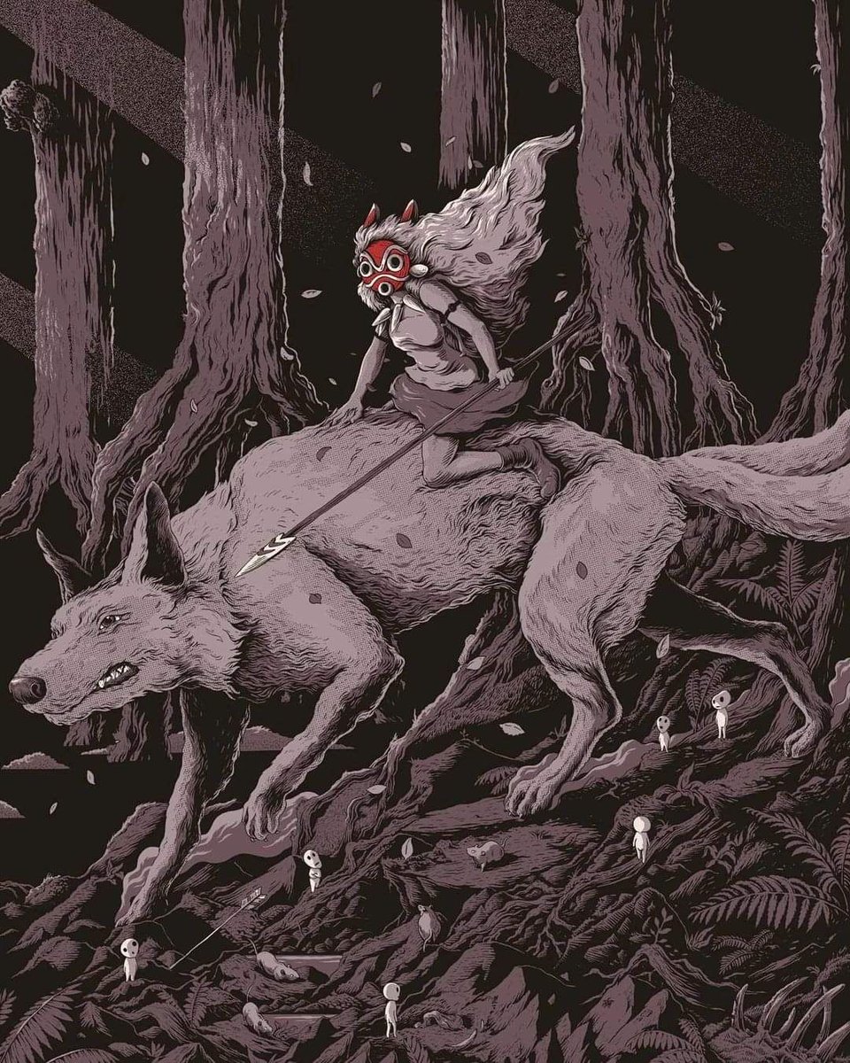 anime_'s tweet image. Princess Mononoke 🎨 by joe_wilson_draws on IG 🍃