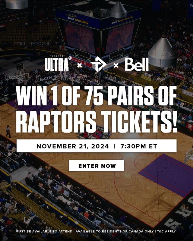 Shoot and score some tickets! 🏀
 
Thanks to <a href="/Bell/">Bell</a>, we're giving away 75 pairs of tickets to the <a href="/Raptors/">Toronto Raptors</a> game on November 21st! Enter to win before it closes on Nov 17th at 11:59pm ET

🔗 gleam.io/PX2d7/raptors-…