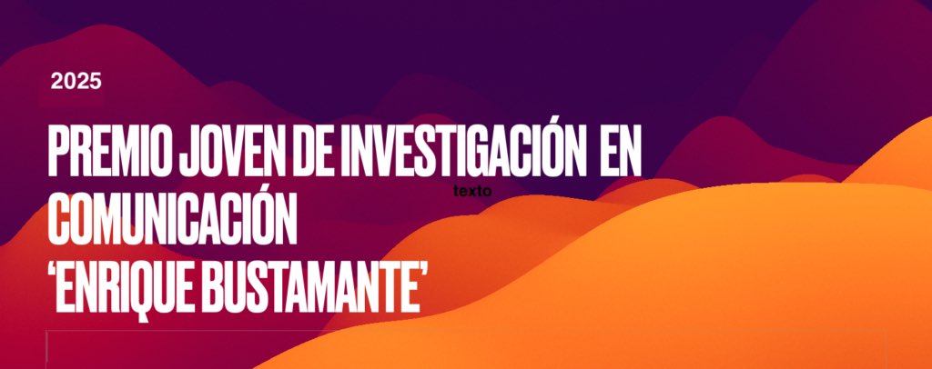 ae_ic_com's tweet image. La @ae_ic_com convoca una nueva edición del Premio Joven de Investigación en Comunicación Enrique Bustamante para el mejor artículo y a la mejor monografía. Más información en el siguiente enlace: ae-ic.org/premio-joven-d…