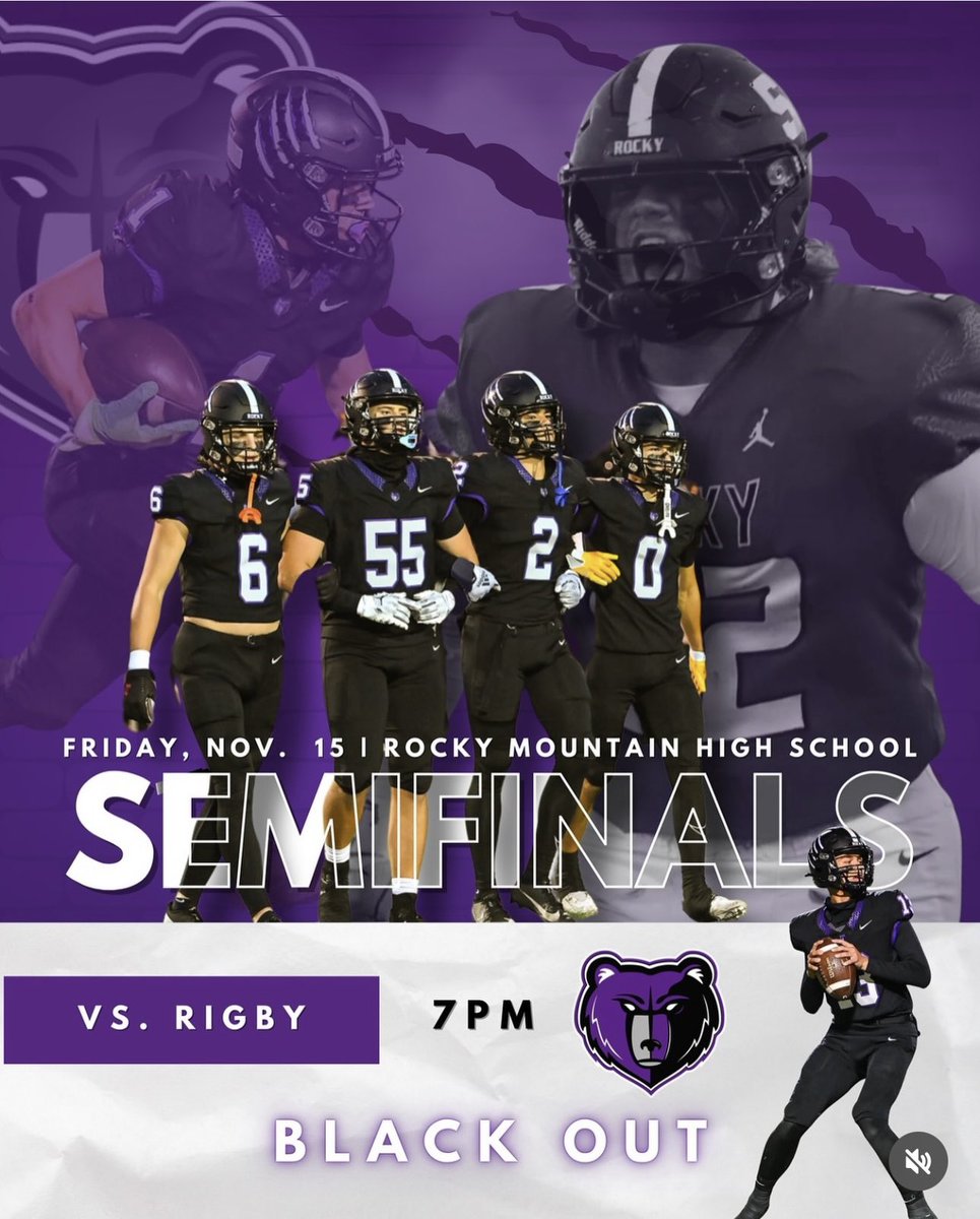 AishaReed20's tweet photo. State Semi-finals tonight at Rocky Mountain tonight, 7:00pm! Grizz Nation we need you to pack the stands! Let’s get it boys! Let’s go #2 @IsaiahReed22 https://t.co/bvle4J5mPc