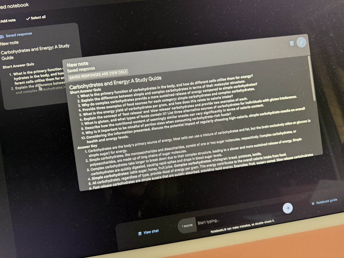BellCarla1's tweet image. HFT carb &amp; energy study guide done in &lt;30 seconds! 🤯 @Google #NotebookLM is a game-changer! #HFT #studyguide #edtech