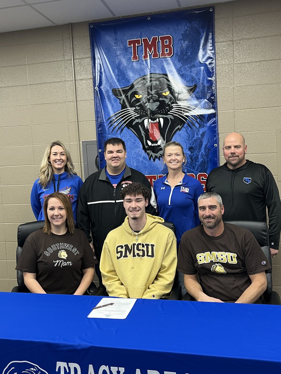 Congrats to Aidan Swenhaugen on signing his letter of intent to continue his Track and Field Career at SMSU next year.