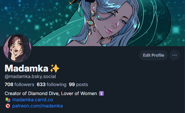 Hey, I left this platform for good, so find me elsewhere! Like 💙☁️

If you are worried about finding all the people your were following here over there, I'll link a good extension that helps you with that~

Thanks for the ride y'all, Twitter was fun while it lasted.
~Madamka
