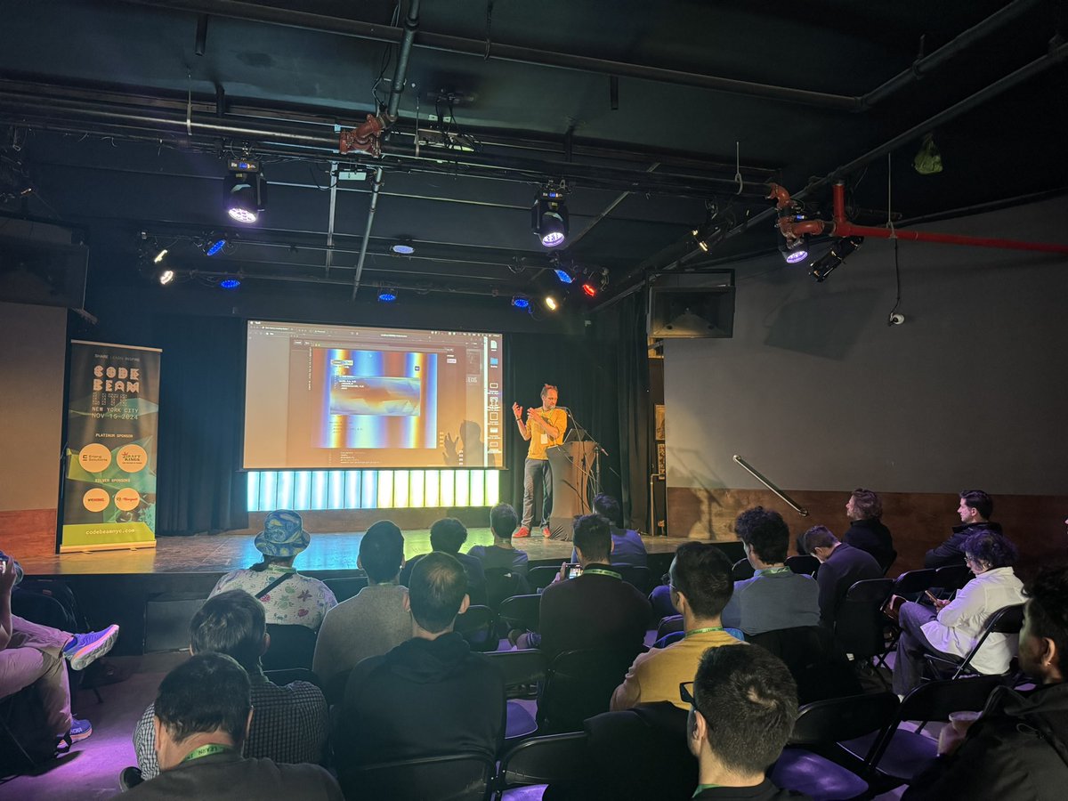 FrancescoC's tweet image. Opening keynote by @samaaron at #codebeam NY! Concurrent jamming on the #sonicPi