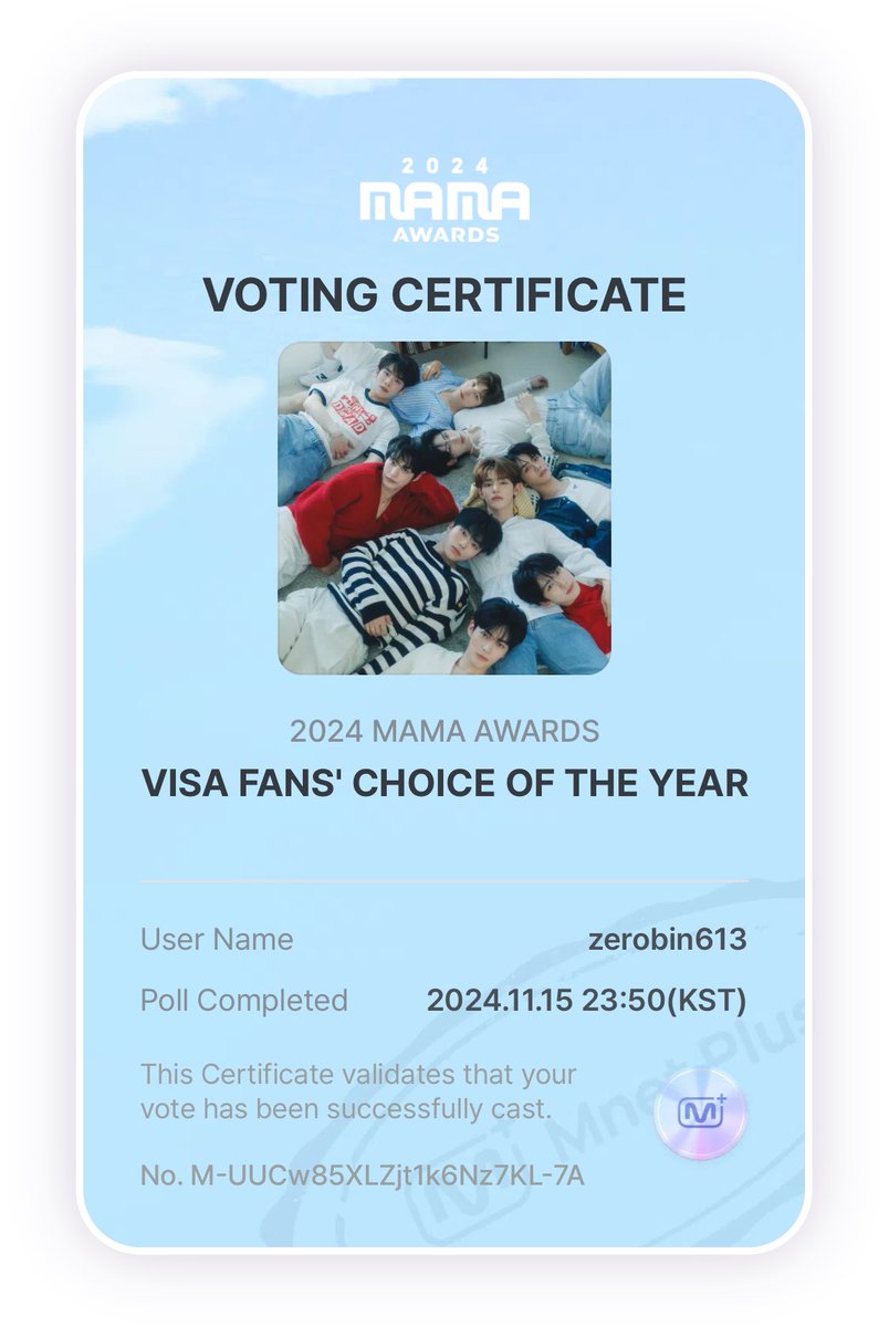 zerobin613's tweet photo. My MAMA choice is #ZEROBASEONE #2024MAMAVOTE  ✨ https://t.co/O3N2svyicD