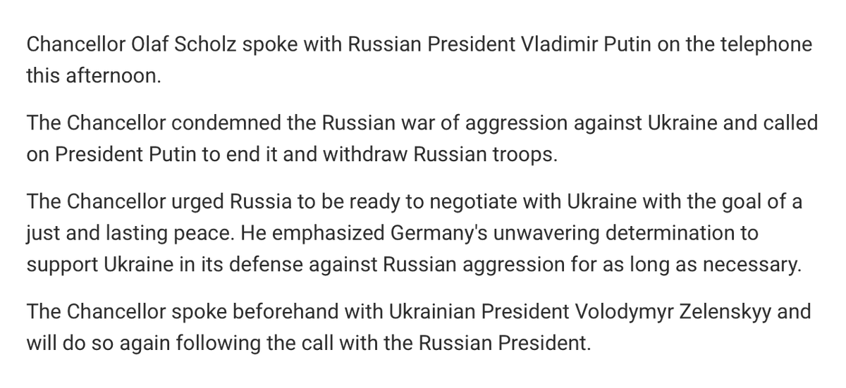 rbsw's tweet photo. German readout of today's Scholz-Putin call

Original                                              Translation
    👇                                                           👇 https://t.co/lKcooTsFyy