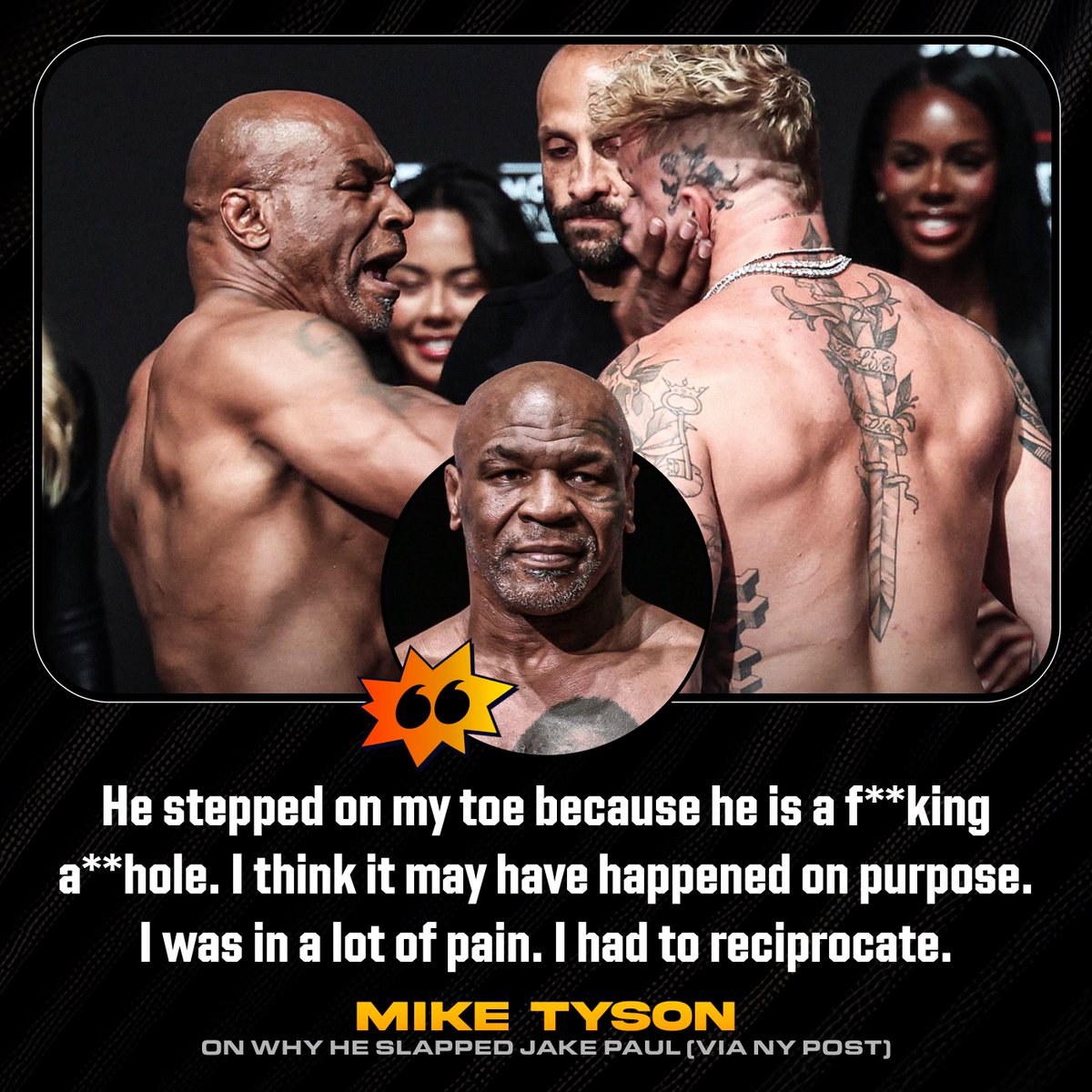 Mike Tyson confirmed he slapped Jake Paul because he stepped on his foot 😅