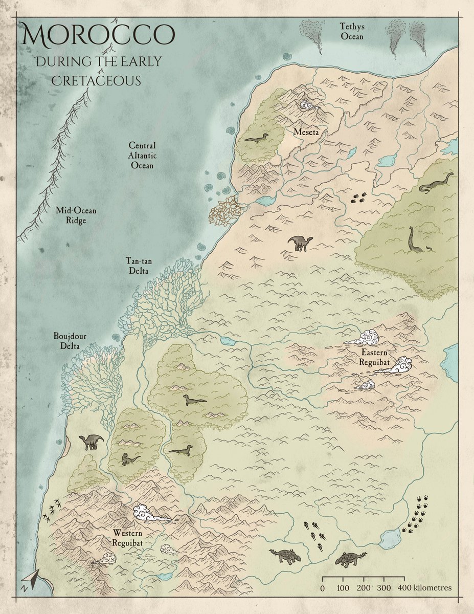 We are travelling back on time for today's #FieldworkFriday post.
Have you ever wondered how Morocco looked in the #Triassic, #Jurassic and #Cretaceous. Now, it is possible thanks to these maps. Learn about the depositional environments that dominated the #landscape back then.