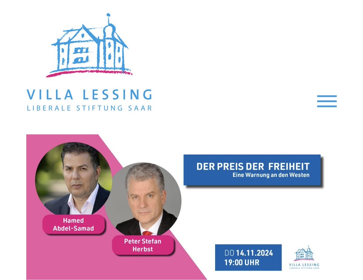 hamed_samad's tweet image. Mein Gespräch mit Peter Herbst in Villa Lessing in Saarbrücken
youtu.be/W5I9WY5tz30?fe…