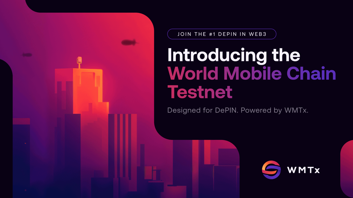 wmchain's tweet photo. ⛓️ Introducing World Mobile Chain (WMC) - the blockchain that is powering the World Mobile network.

Designed for DePIN, WMC is on the cutting edge of telco innovation, built to be fast, low-cost &amp; compatible with the most popular blockchains.

🧵 Here's a WMC deep dive 👇 https://t.co/a5o9mQ5ccs