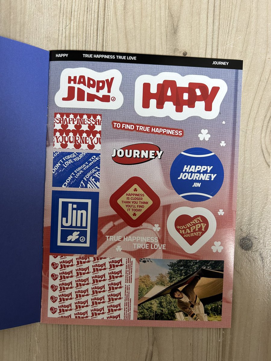 Jin - HAPPY Sticker Note pages for ❤️ Journey Ver. Album They