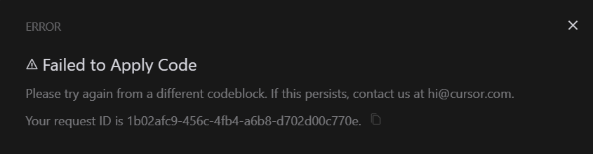 Creatuluw's tweet photo. @cursor_ai I keep getting this. Can you guys help me? https://t.co/1jDUbQEbtq