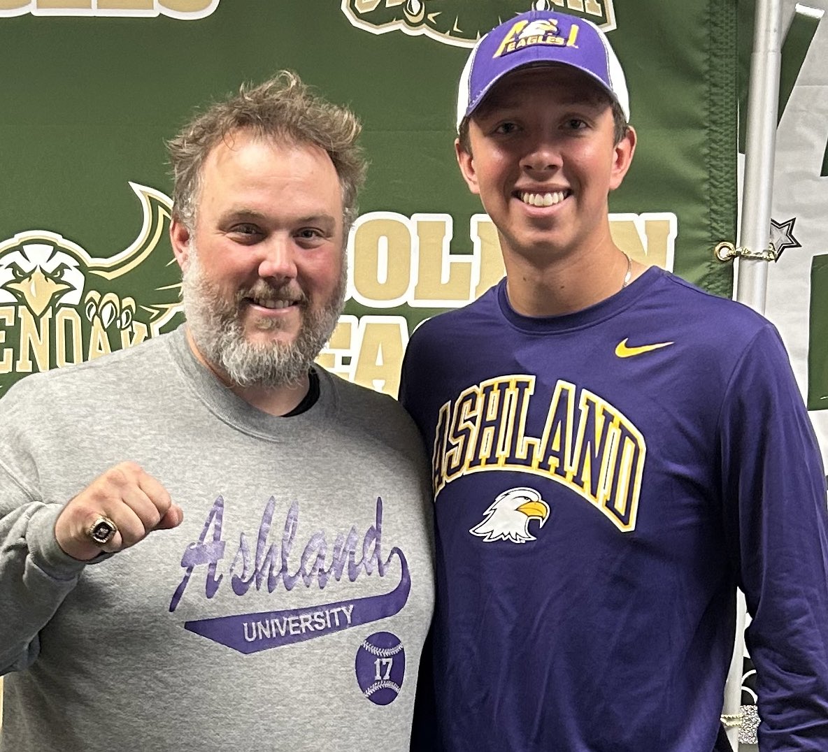 Ray Frisbee (@coachfris) on Twitter photo Congratulations <a href="/bensibert13/">Ben Sibert</a> & <a href="/QuincyMazeke/">Quincy Mazeke</a> on signing w/ <a href="/ashland_base/">Ashland University Baseball</a> and <a href="/GoBearcatsBASE/">Cincinnati Baseball</a>
Proud of you and looking forward to what you and your teammates can accomplish this spring.
Two more <a href="/GlenOakBaseball/">GlenOak Baseball</a> golden eagles on to the next level!!! π¦
ππ Congratulations <a href="/bensibert13/">Ben Sibert</a> & <a href="/QuincyMazeke/">Quincy Mazeke</a> on signing w/ <a href="/ashland_base/">Ashland University Baseball</a> and <a href="/GoBearcatsBASE/">Cincinnati Baseball</a>
Proud of you and looking forward to what you and your teammates can accomplish this spring.
Two more <a href="/GlenOakBaseball/">GlenOak Baseball</a> golden eagles on to the next level!!! π¦
ππ