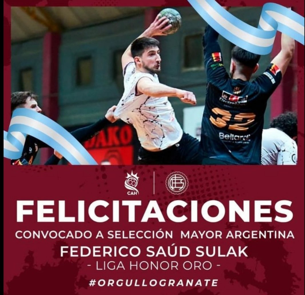 Nuestro jugador de LHO, <a href="/fedesaud/">Fede Saud</a>, ha sido convocado para entrenar con la Selección Mayor Argentina.

¡Felicidades, Fede! Parte de nuestro #OrgulloGranate

 #Handball #SelecciónArgentina #LHO