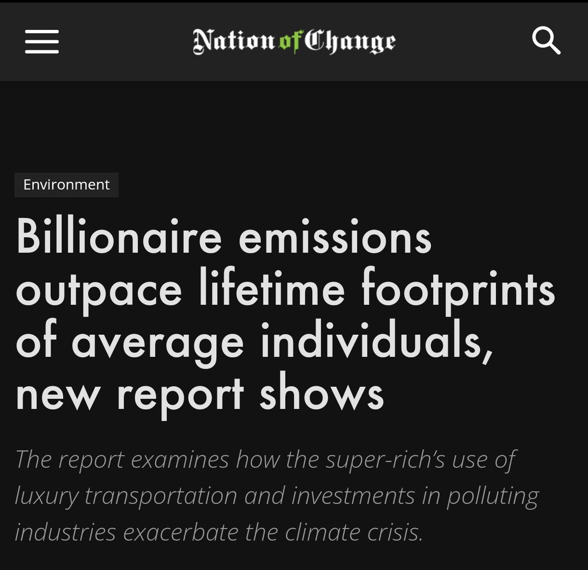 Le saviez-vous ?

En 90 minutes, les 1% les plus riches de la planète émettent plus de CO2 qu'un individu moyen pendant toute sa vie.