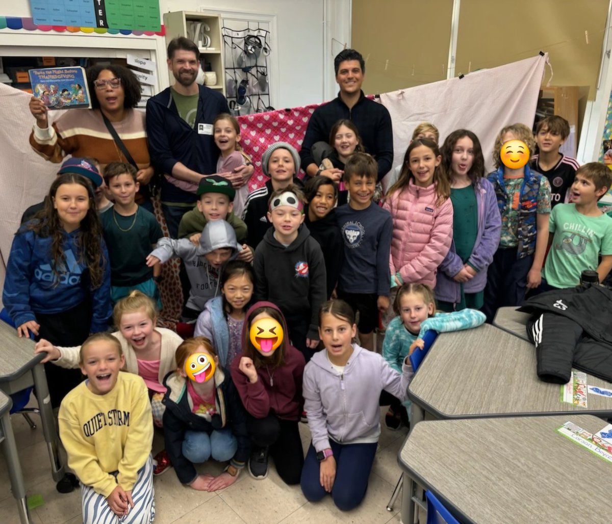 Mystery reading with 3H was a success! The kids had no idea that their school counselor was behind the curtain reading and making turkey noises 😆  Shout out to my fellow readers and their hilarious voices! We had so much fun! #HappyFriday <a href="/CentralES1/">Central ES</a>