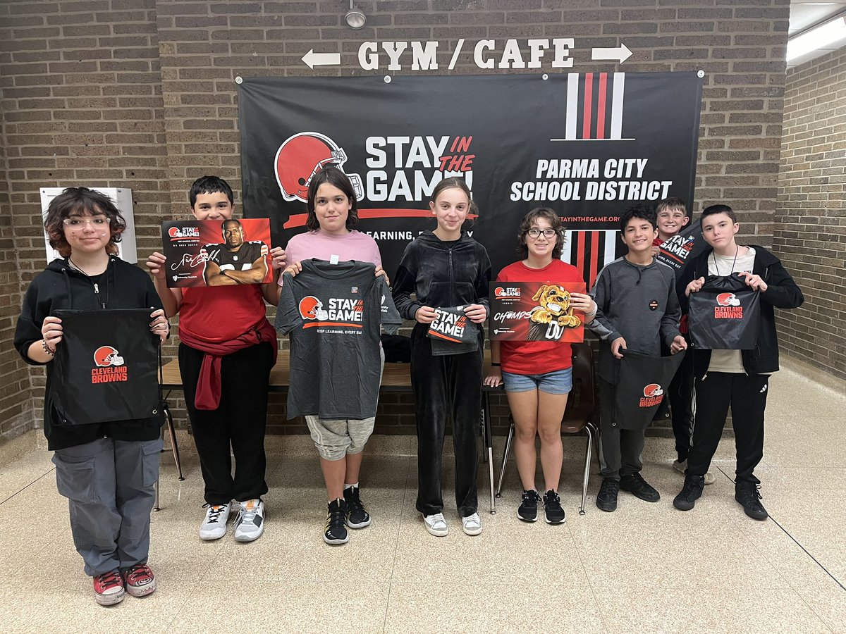 Congrats to our weekly Stay in the Game winners!! It pays to be in school everyday. #Browns #SITG
