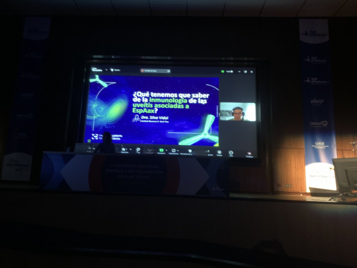 SEIO_uveitis's tweet image. Simposio @ucb_iberia nuevos tratamientos en uveitis asociadas a EspAax Silvia Vidal, Angel Garcia