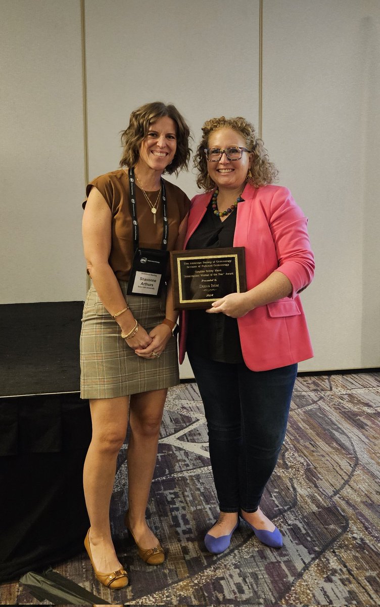 DFC's CoraMae Richey Mann "Inconvenient Woman of the Year" Award went to .... Deena Isom! #ASCCRIMINOLOGY2024