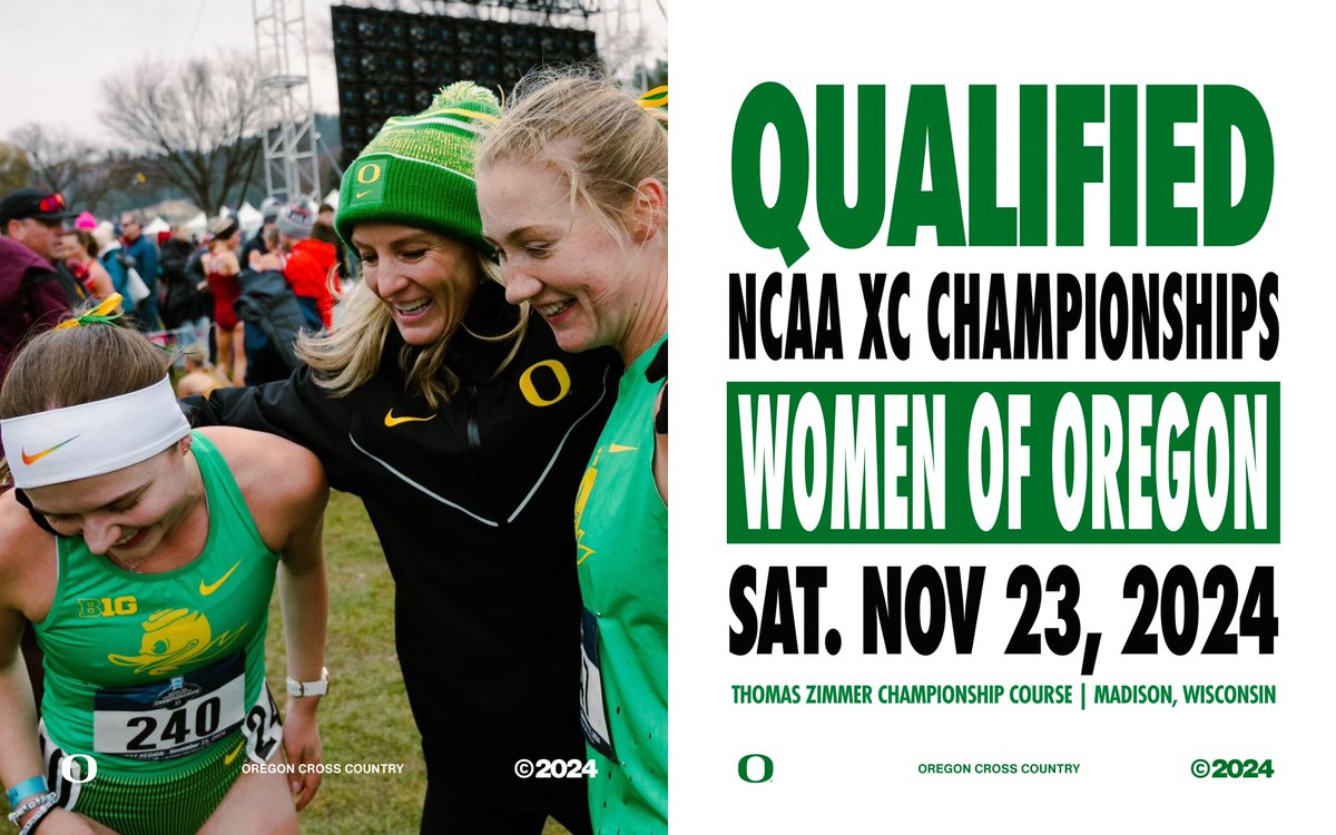 No. 2 Women of Oregon win their 12th NCAA West Region title, secure #NCAAXC national spot.

#GoDucks