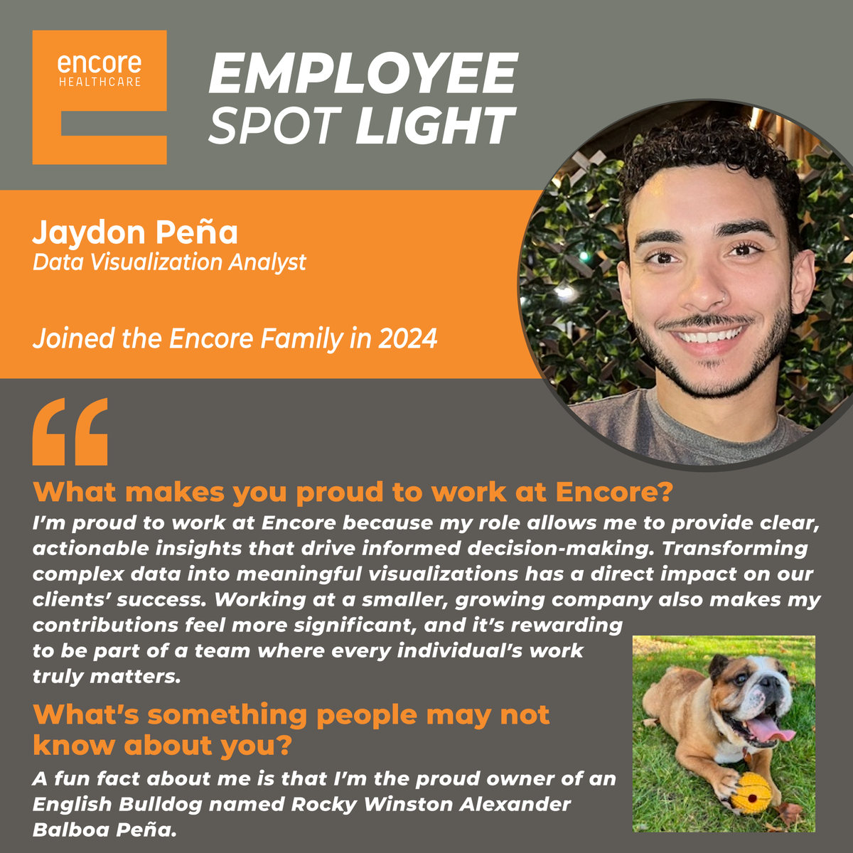 EncoreHC's tweet photo. Employee Spotlight: Jaydon Peña
He is a great asset to Encore Healthcare!
#ElevatingRespiratoryCare #EncoreHealthcare https://t.co/lOe8NvoUGZ