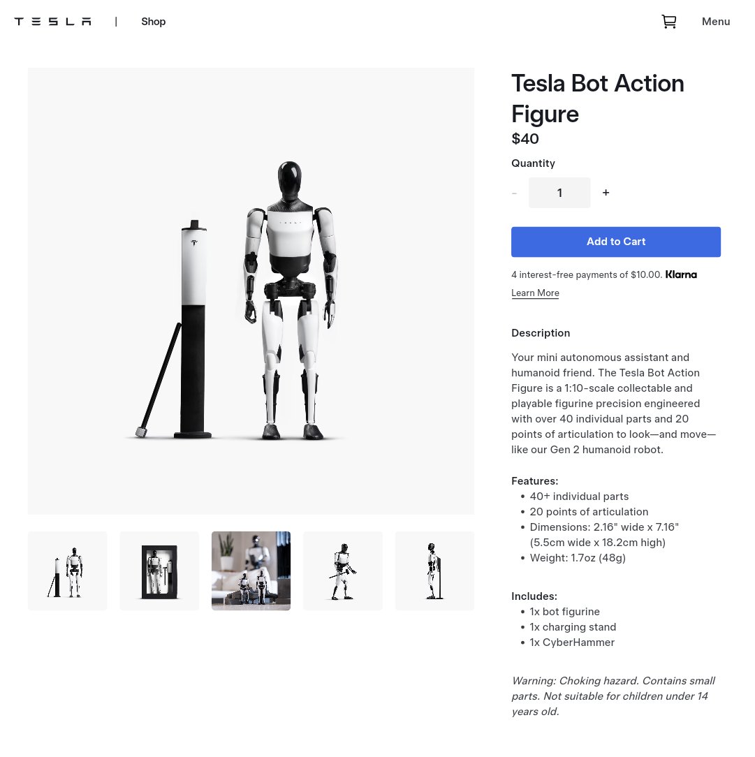 Tesla Bot Action Figure | The Green Head
