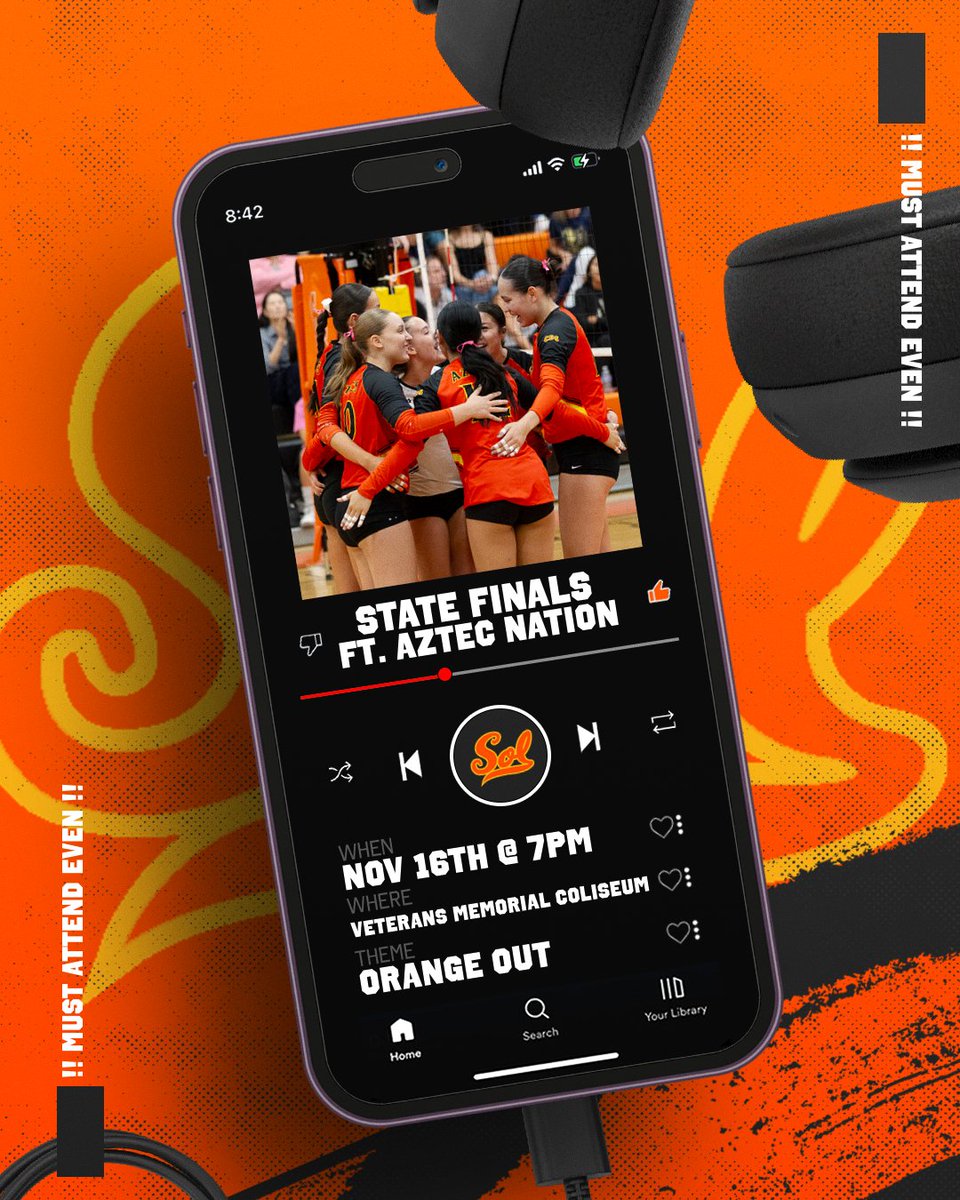 CoronaDelSolVB's tweet image. MUST ATTEND EVENT🚨🚨
6A STATE VOLLEYBALL FINAL!!
Vs. Xavier College Prep
📆 Sat, November 16
📍AZ Veterans Memorial Coliseum
⏰ 7:00PM
🧡ORANGE OUT!!!🧡
@cds.tribe 
#letsgoaztecs #bleedorange #coronadelsol #cdsaztecvb