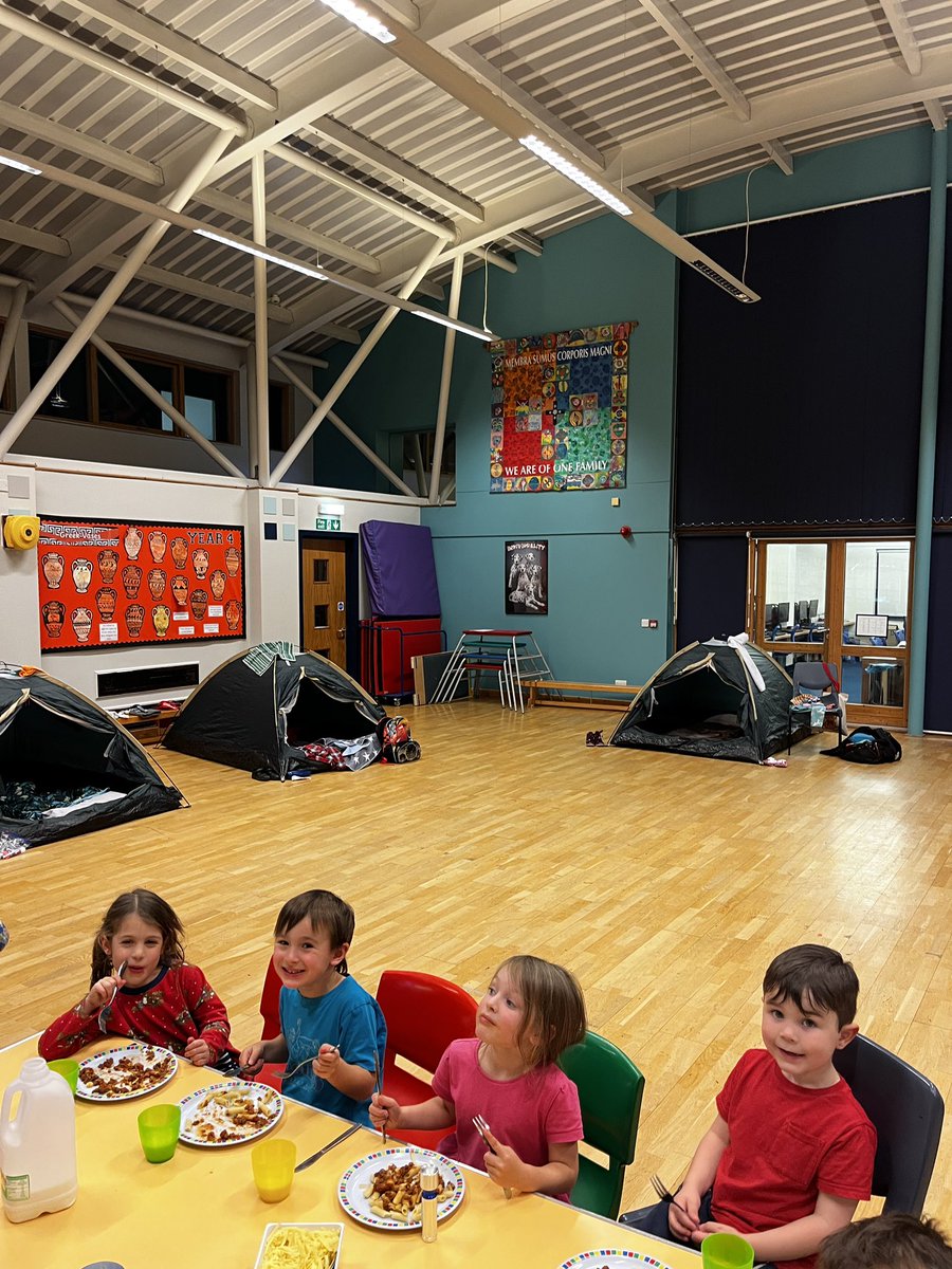 Reception sleepover tonight. We made pretend fires to put outside our tents. Then had a yummy tea.