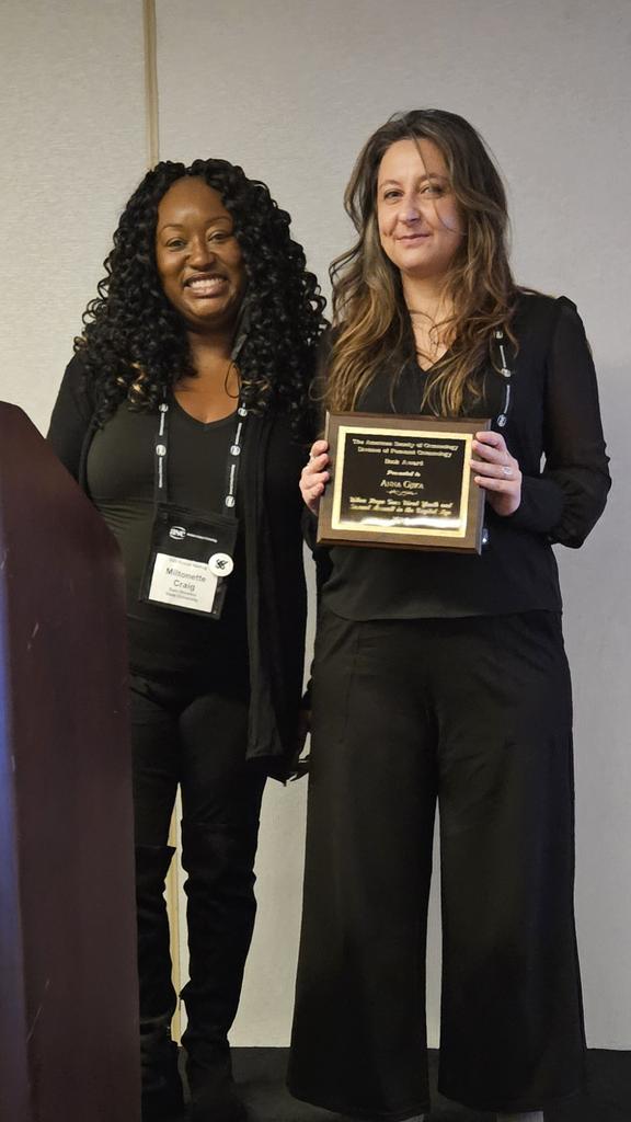 DFC's Book Award went to Anna Gjika- congratulations! #ASCCRIMINOLOGY2024