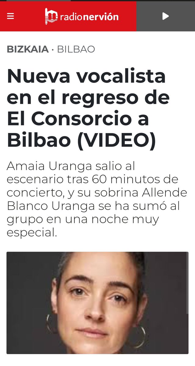 Nueva vocalista en regreso de El Consorcio a Bilbao radionervion.com/2024/11/15/nue…