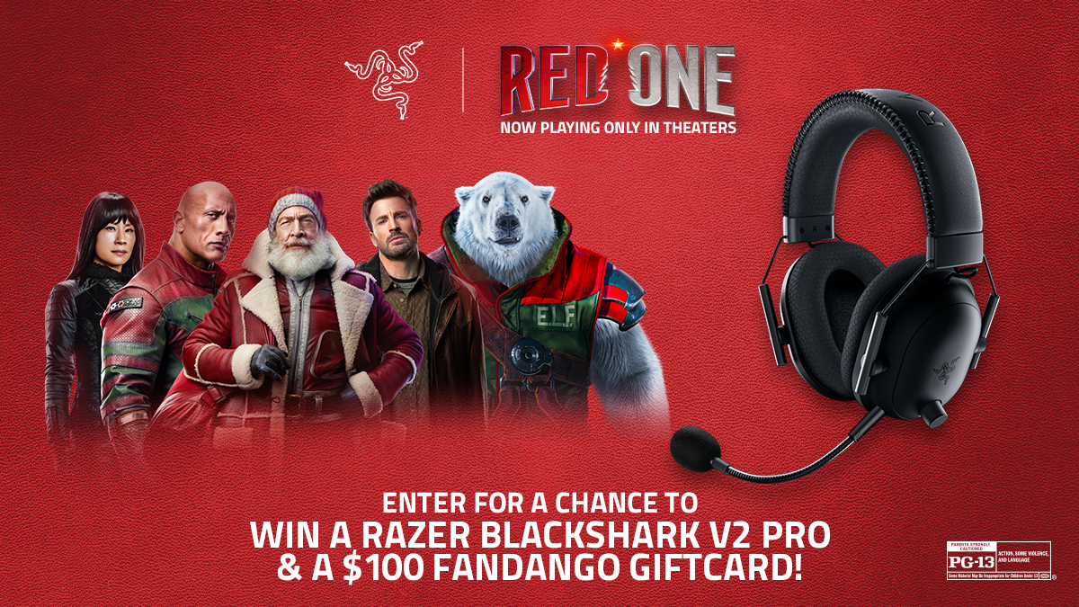 What better way to save Christmas than with a little giving. We’ve teamed up with @Redonemov to give away movie merch, 3 Razer BlackShark V2 Pro’s for Console, and 2 Razer BlackShark V2 X’s. As an extra treat, each winner will get a $100 Fandango Gift Card so you can see