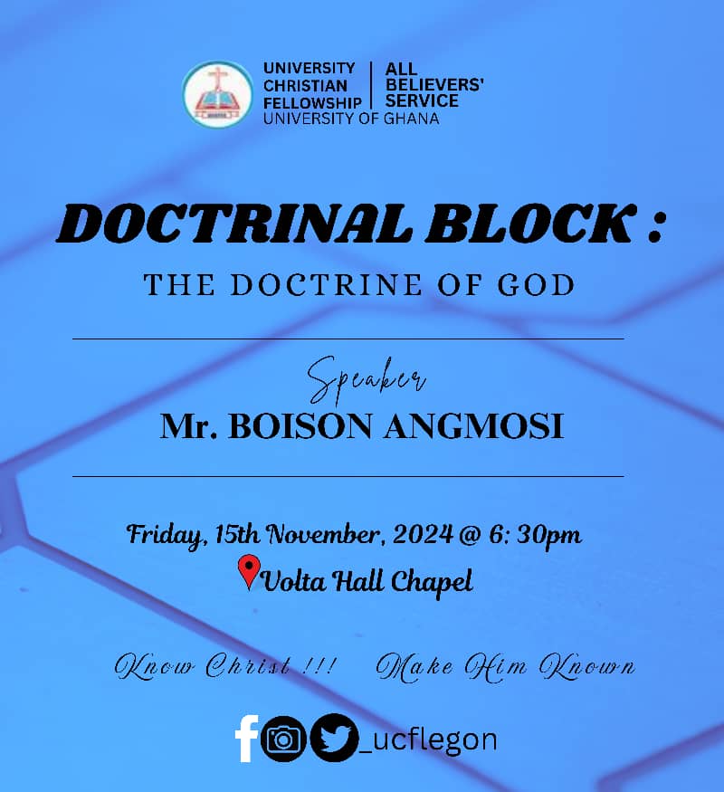ug_ucf's tweet photo. The design of the universe indicates that there was a designer.
~ Min Boison Angmosi
      Doctrine of God
   UCF All Believers Friday Service https://t.co/3NwMYo8gSL