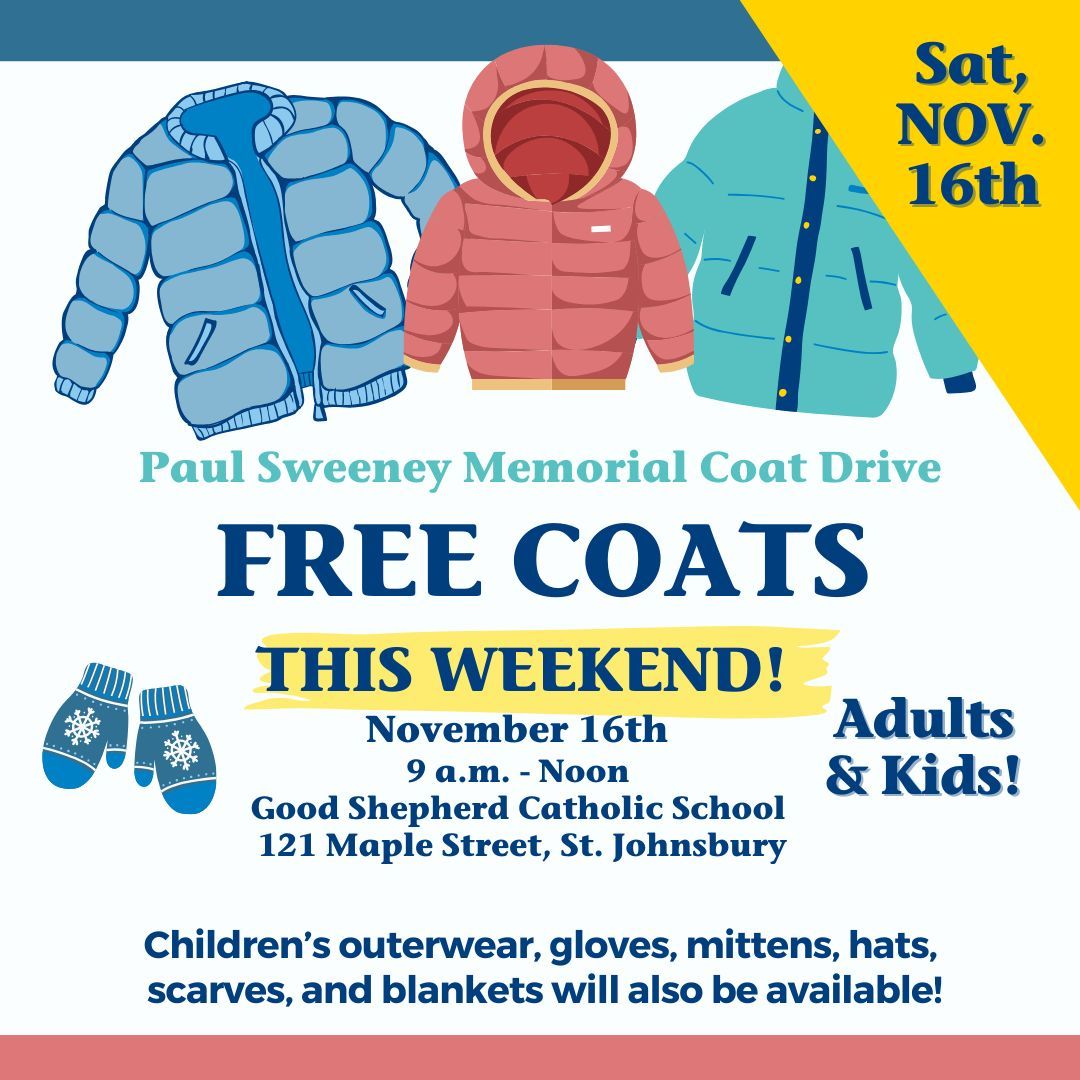 NVRHCareers's tweet photo. Reminder! FREE coats this weekend at the Paul Sweeney Memorial Coat Drive. Outerwear for children and adults will be available. Share this post and help spread the word. https://t.co/GB7u4WDFAr