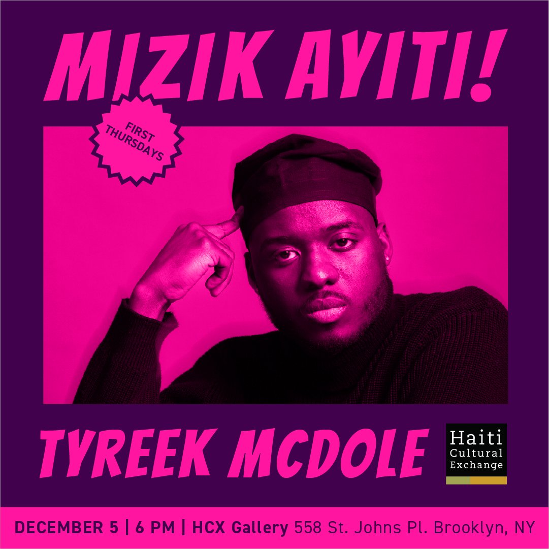 HaitiCulturalX (@haiticulturalx) on Twitter photo Thurs. 125 @ 6pm | <a href="/tyreekmcdole/">Tyreek McDole</a> joins HCX for our last Mizik Ayiti! concert of 2024!
RSVP strongly encouraged.
haiticulturalx.org/event/mizik-ay… Thurs. 125 @ 6pm | <a href="/tyreekmcdole/">Tyreek McDole</a> joins HCX for our last Mizik Ayiti! concert of 2024!
RSVP strongly encouraged.
haiticulturalx.org/event/mizik-ay…