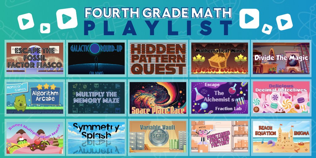 Add the #FourthGrade Math Playlist to your lesson plans! 📊▶️ brkedu.com/4thgrade-math 

Each of these Lesson Content Games includes a standards-aligned video and series of puzzles that cover key math concepts like multiplication, division, and symmetry.