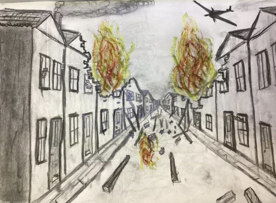 The aftermath of a blitz bombing raid expertly brought into perspective by <a href="/6Torrisholme/">Year 6 Team Torrisholme</a> <a href="/TorrisholmeCPS/">Torrisholme Primary School</a> <a href="/DBESchoolAdvice/">DBE School Improvement</a> <a href="/NSEAD1/">NSEAD</a> <a href="/SuperpowerLook/">The Superpower of Looking</a> <a href="/SophieLeach_/">Sophie Leach</a> @KarlDuke8 <a href="/mrs_darl/">Adele Darlington</a> <a href="/GomersalArt/">Gomersal Primary Art</a>
