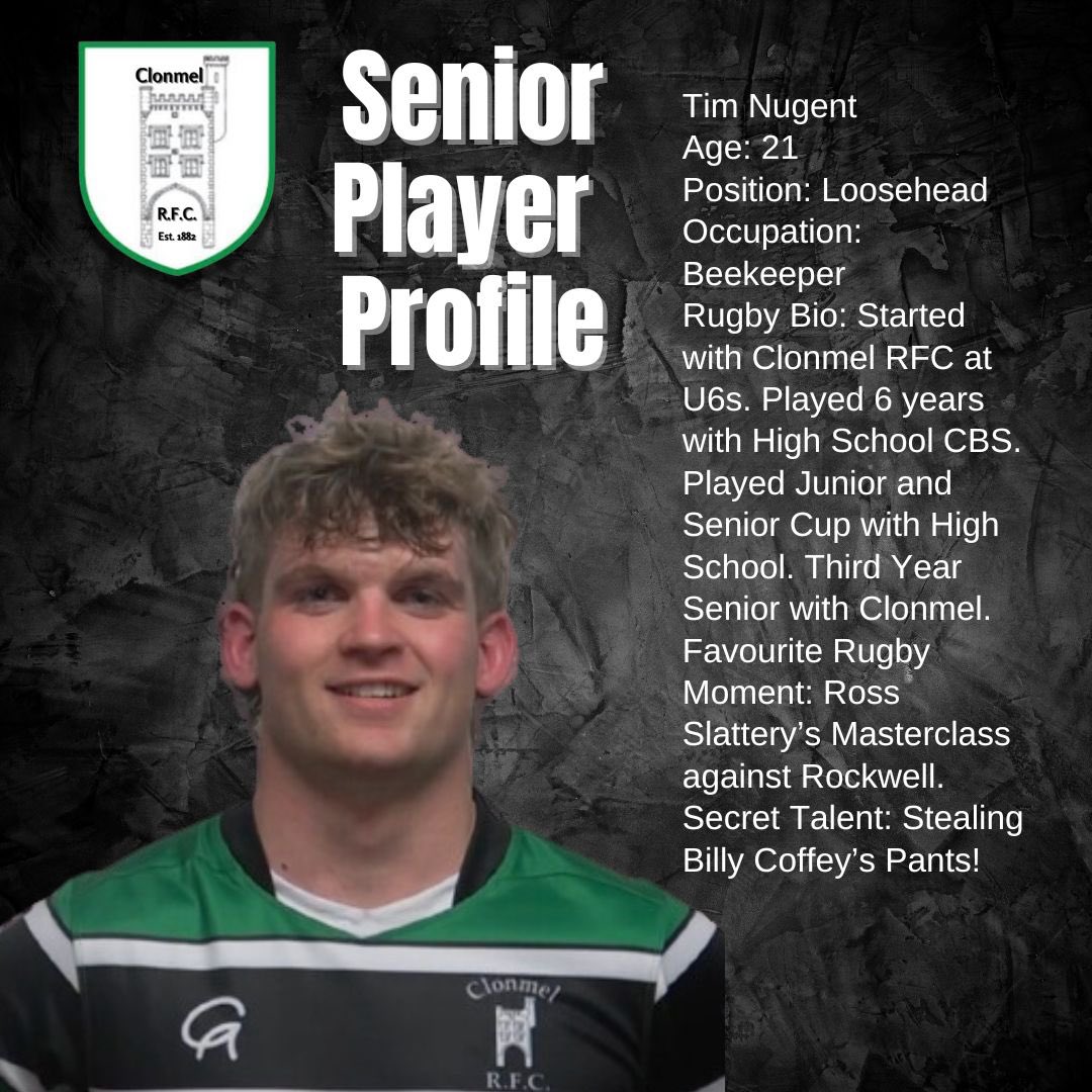 ClonmelRFC's tweet photo. Player Profiles. #knowyourclub #clonmelrfc @MJCRugby @Munsterrugby @IrishRugby https://t.co/zJ54Ud70WB