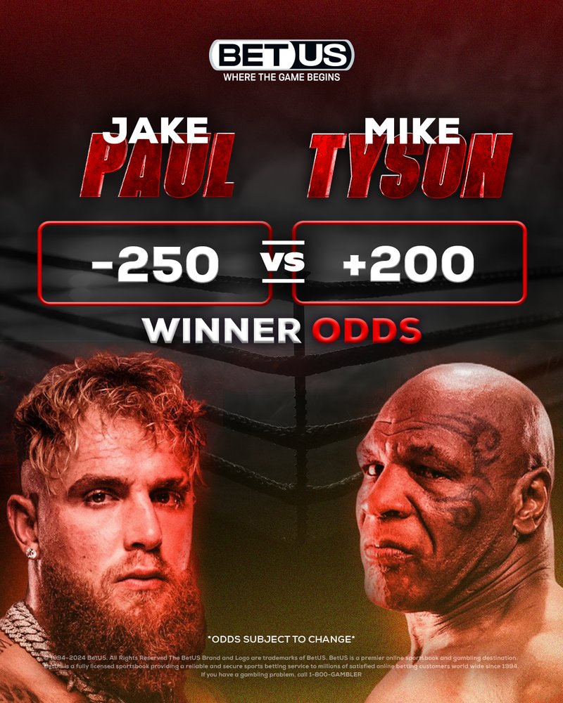 BetUS_Official's tweet photo. #Boxing | The big fight is close! 🥊 | #PaulTyson

Ready to cash in? Make your pick between Jake Paul and Mike Tyson now! 💥

➡ Bet here: https://t.co/WNwQnzpEi0 https://t.co/hX7m2Cw0Dp