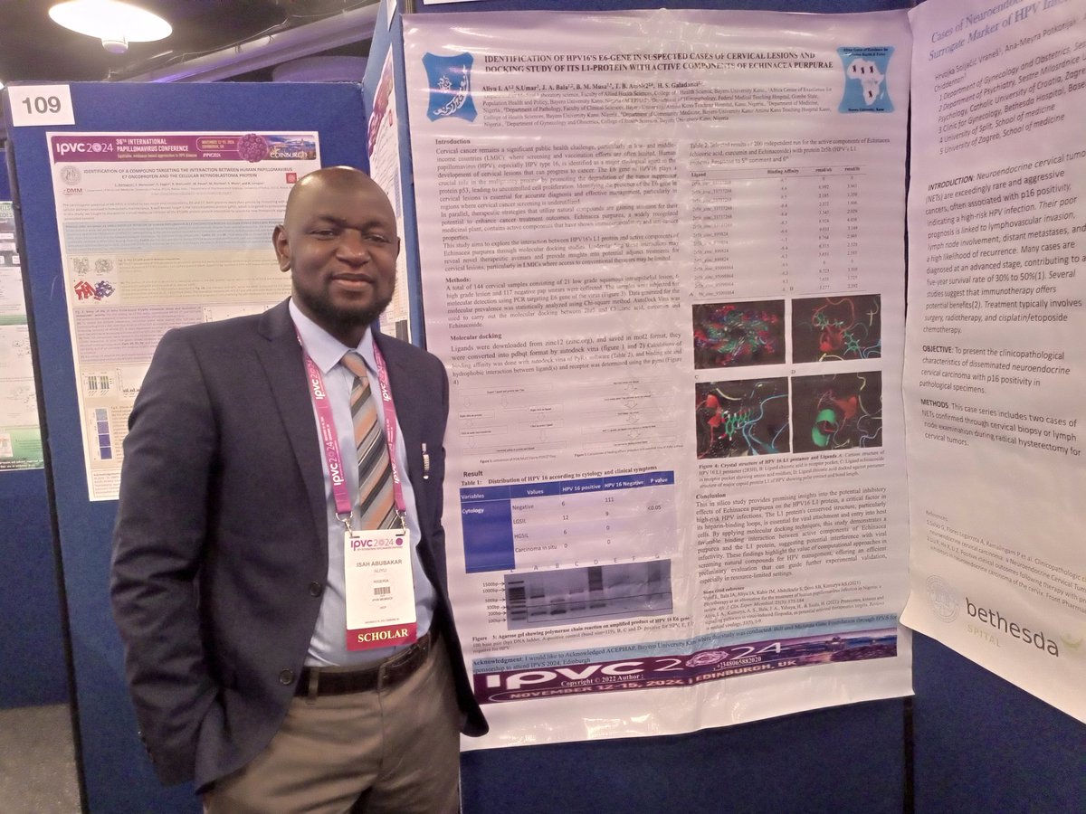 isahaa97's tweet photo. Elated to attend #IPVC2024 in Edinburgh, UK! Presented 2 of our research on Annexin II/V as markers for cervical cancer prognosis &amp; HPV16 E6/L1 innovations. A fantastic platform to advance global efforts in HPV &amp; cervical cancer eradication. #GlobalHealth #ipvc https://t.co/9icQlVwAvR