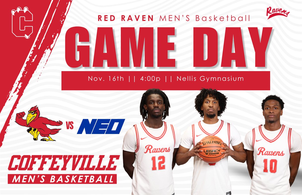 redravensports's tweet photo. Men's Basketball
Home GAMEDAY!!

4:00p - #RV Red  Ravens (3-1) vs #18 NEO (4-1)

Stream Courtesy of RRSN: https://t.co/861qsXE8z9

@cccredravens @CoffeyvilleMBB https://t.co/q8JoyaA81Z