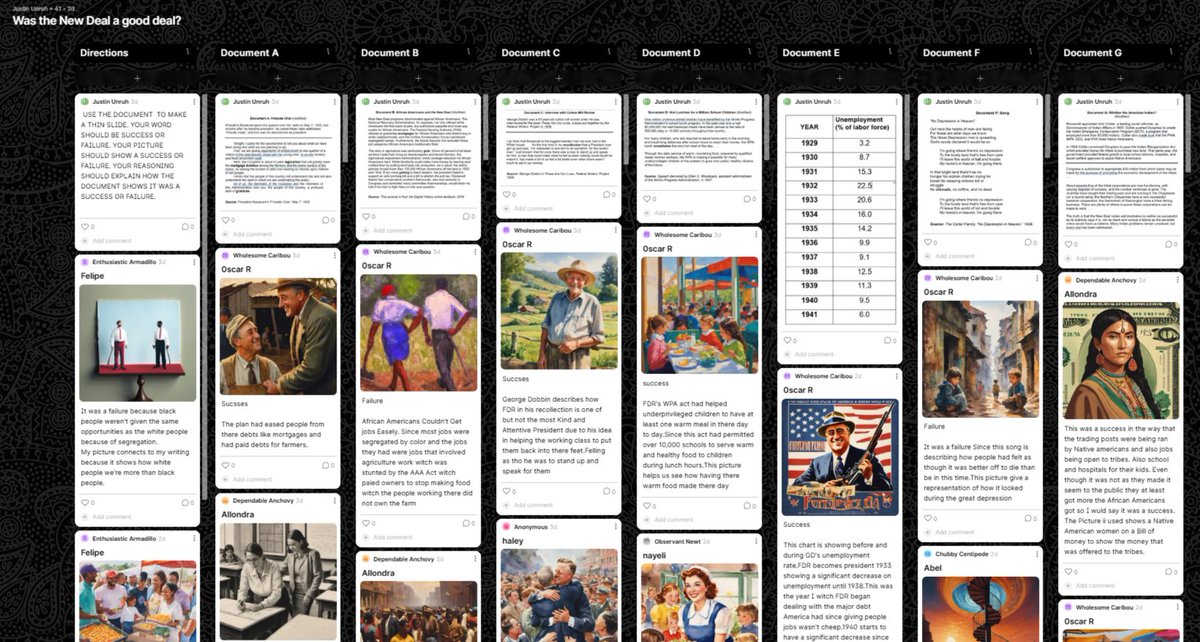 JustinUnruh16's tweet photo. 🏋️‍♂️Iron Scholar 🏋️Great Depression &amp; New Deal
✅Research Protocol smashed w/ Thin Slide on @padlet ✅Solo #IronChef✅#HexagonalThinking
https://t.co/SVnK7JSgyK
@jcorippo @moler3031 @scottmpetri @socialstudiestx @HansTullmann @GTavernetti @mrshowell24 @MrCarrOnTheWeb @DHelmEDU https://t.co/8P46JGhSzB