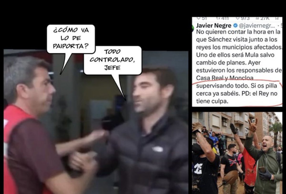 Veo que el Ventorro es tendencia. Vamos a matizar que está a 10 minutos. Y la CECOPI en la Eliana. Ahí estamos de acuerdo. Carlos Mazón podría haber ido a su despacho y conectarse por videoconferencia. No valen excusas. Que para ir a la CECOPI y darse un abrazo cómplice con