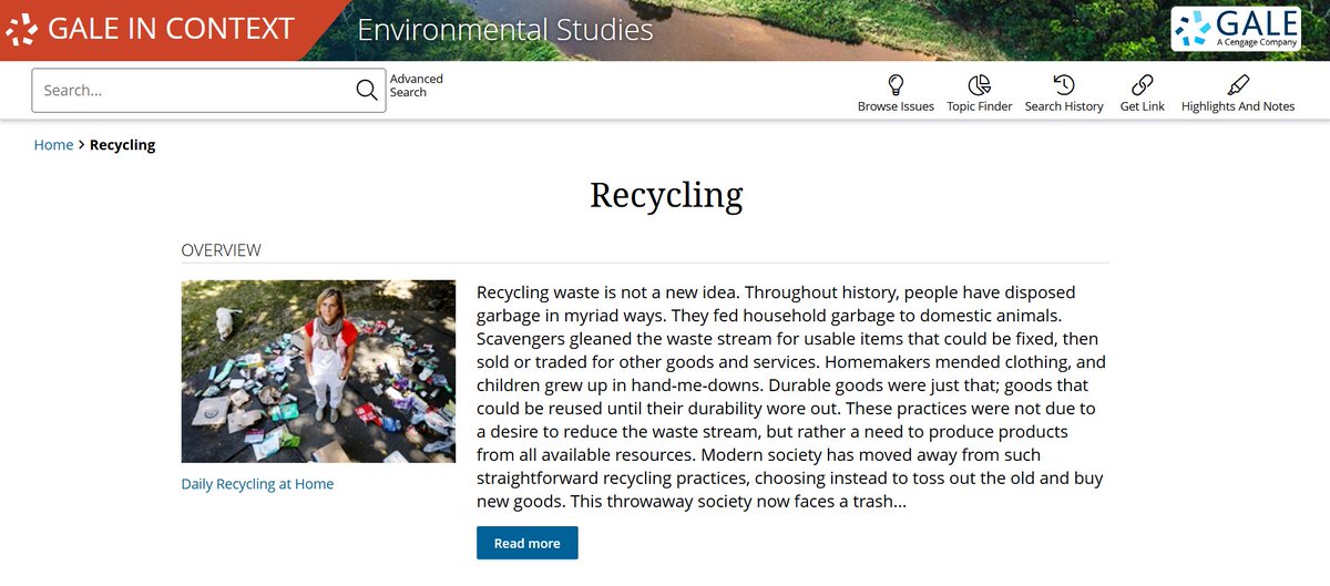 This America Recycles Day turn to Gale In Context: Environmental Studies to help your students learn more about recycling and its impact ♻️ #GaleSchools
bit.ly/4eygOHH