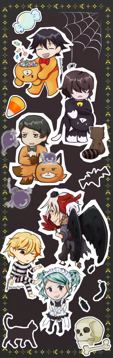 Made a printable bookmark of my favorite detective trios for the BSD Halloween Zine <a href="/BSDHallwnZine/">Beneath the Moonlight: A BSD Halloween Zine</a> ! Please check out the rest of the zine, it's full of amazing artists + writers and it's free to download🎃