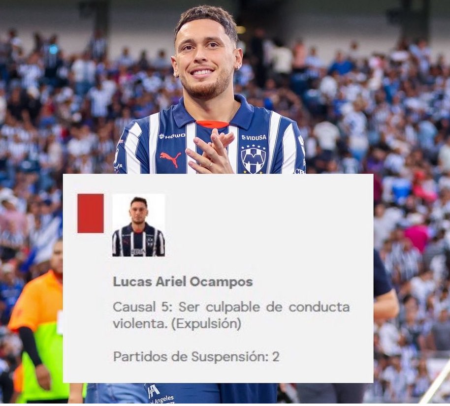 BarronSports's tweet photo. LA MALA: Lucas Ocampos recibe 2 partidos de suspensión por su agresión al jugador de León y se pierde la liguilla vs Pumas ❌

LA BUENA: Estaría listo para arrancar la jornada 1 del Clausura 2025 ✅ https://t.co/bMPhPqpRwE