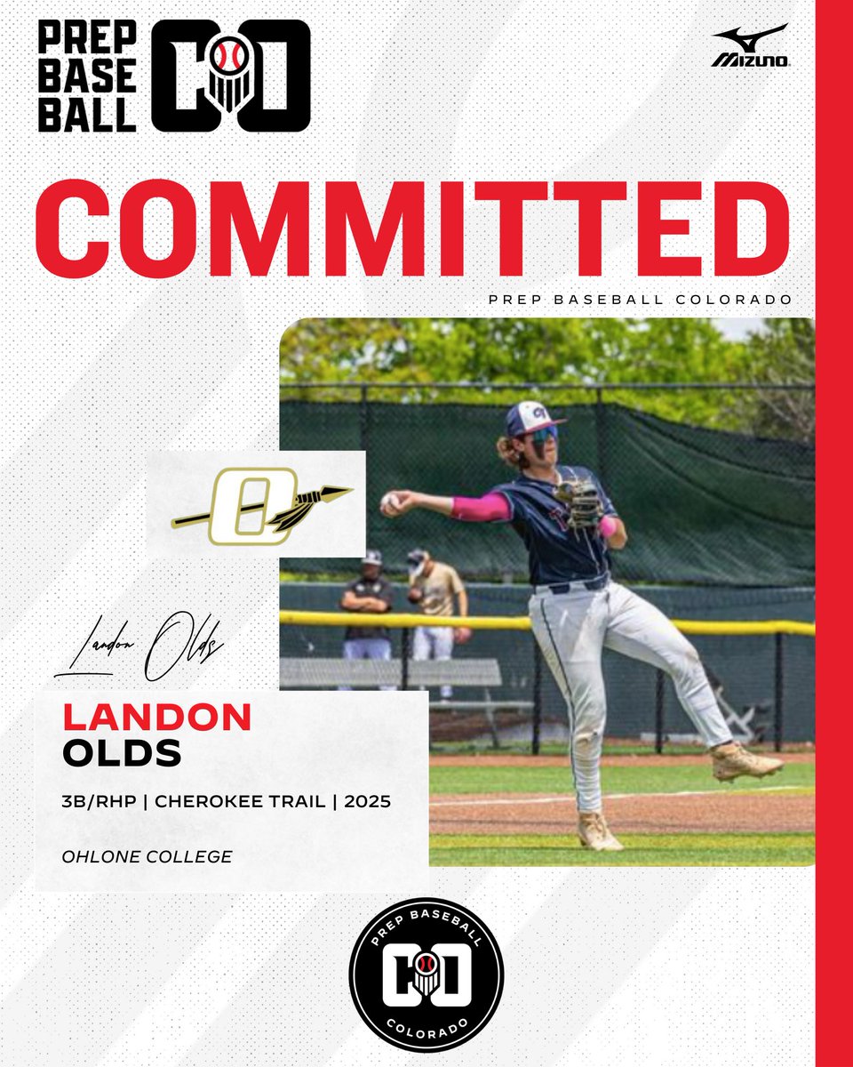 🚨𝐂𝐎𝐌𝐌𝐈𝐓𝐌𝐄𝐍𝐓 𝐀𝐋𝐄𝐑𝐓🚨

'25 3B/RHP Landon Olds (Cherokee Trail) has announced his commitment to Ohlone College.

👤: loom.ly/niUuGVE | <a href="/LandonOlds4/">Landon Olds</a>