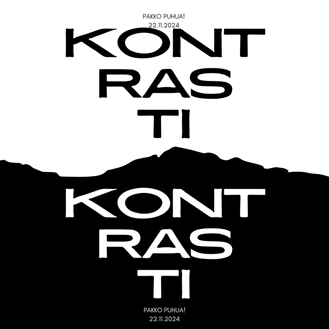 PAKKO PUHUA! aikataulut on nyt julkaistu. Tervetuloa kuuntelemaan puheita!

10–11.15: Yhteiskunta ja arvot

11.15–12.00: Lounastauko

12.00–13.15: Tunteet

13.15–13.30: Kahvitauko

13.30–14.45: Parikymppisyys