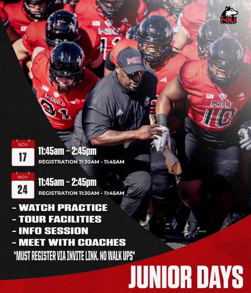 thank you for the invite. <a href="/NickBenedetto_/">Nick Benedetto</a> <a href="/NIU_Football/">NIU Football</a>